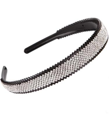 LONEEDY Women's 2cm Wide Non-Slip Headband with Teeth & Crystal Rhinestones - Durable Hair Accessory - Buy Online on GoSupps.com