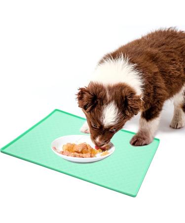 Moacc Non-Slip Waterproof Feed Mats for Dogs & Cats - Green Paws Pattern - 60x40cm Silicone Base Underlay - Buy Online on GoSupps.com