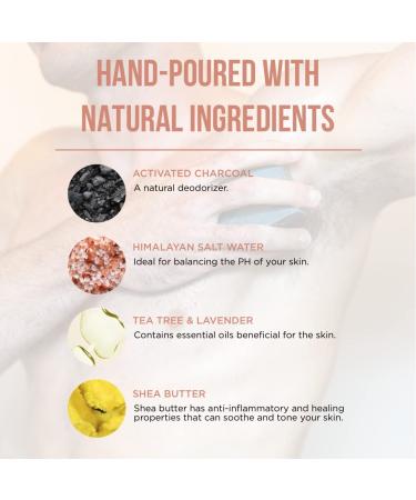 Pure for Men Lavender & Activated Charcoal Soap Bars - 3 Pack (3.6 oz each) | Vegan Cleanser for Hydration & Odor Elimination - Buy Online on GoSupps.com