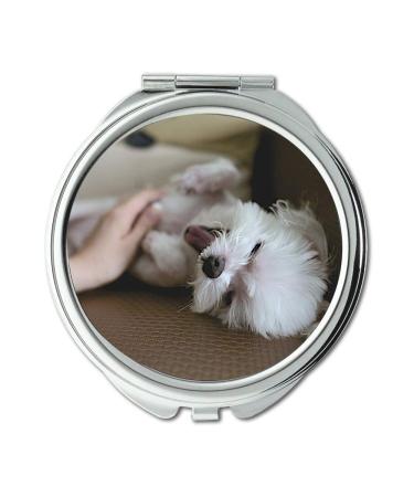 Mirror Compact Mirror Dog Pet Animal Tongue Canine Cute Belly Rub Fur Pocket Mirror portable mirror
