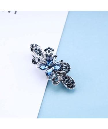 Aneneiceera Blue Crystal Wedding Hair Clip Barrette Molan Rhinestone Black Hair Barrette Clips Bling Bridal Headpieces Head Clip Headwear Crystal Bride Hair Accessories for Women and Girls(Butterfly) - Buy Online on GoSupps.com