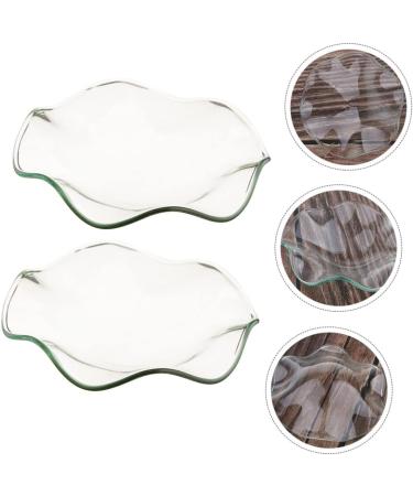 Cabilock Essential Oil Bowl Replacement - 2 Pieces Round Wax Warmer Plate & Spa Serving Tray - 12x12cm Transparent Glass Small Plates - Buy Online on GoSupps.com