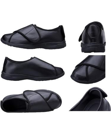 Men's Wide Diabetic Edema Shoes - Extra Wide Width Walking Sneakers for Elderly with Swollen Feet - Black, 44 Plus Fleece - Buy Online on GoSupps.com
