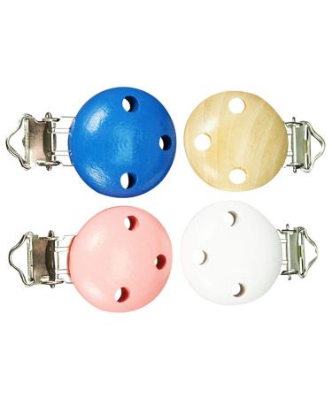 Pollutant-Free Baby Pacifier Clip | 5x White Wood Clips - Safe & Stylish - Buy Online on GoSupps.com