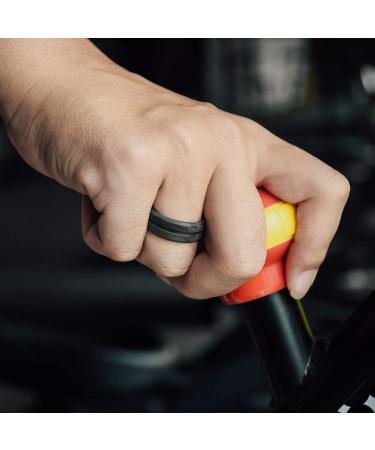 MIROMIHO Inner Arc Breathable Silicone Rings for Men - Set of 7 Rings, Black Gray Color Options, Size 10.5-11 - Buy Online on GoSupps.com