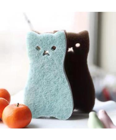 4 Pcs Cleaning Sponge Lovely Inclined Sponge House Cleaning Wipes Dishwashing Pad Soft - Buy Online on GoSupps.com