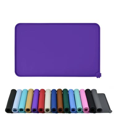 Reopet silicone feed mats for pets - waterproof dog and cat space mats with elevated edges - dog and cat bars - choose sizes 87 x 57 cm (1 -pack) purple