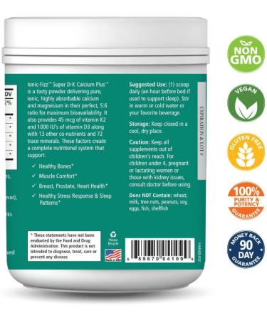 Ionic Fizz Super D-K Calcium Plus by Pure Essence - Strong Bones & Stress Support - Mixed Berry 14.82oz - Buy Online on GoSupps.com