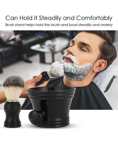 3-in-1 Shaving Brush Bowl & Stand Set | Premium Nylon Men's Shaving Kit for Perfect Grooming - Buy Online on GoSupps.com