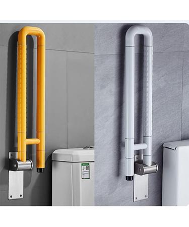 Toilet Support Rail Stainless Steel Flip Up Handicap Safety Grab Bar Rails Wall Mounted Toilet Support for Elderly Disabled Pregnant Shower Assist Aid(White 80cm) 80cm White - Buy Online on GoSupps.com