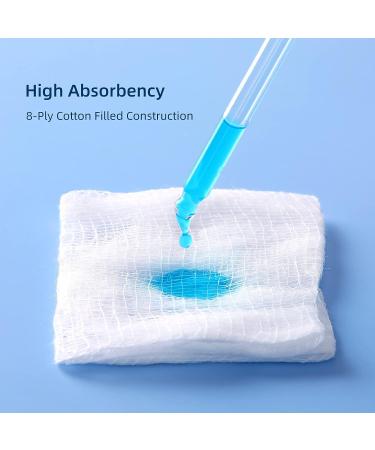 JMU Sterile Cotton Gauze Pads 2x2 - 100pcs, 8-ply Nonstick Woven Sponges for Wounds - Individually Wrapped Dental Gauze Bulk - Buy Online on GoSupps.com