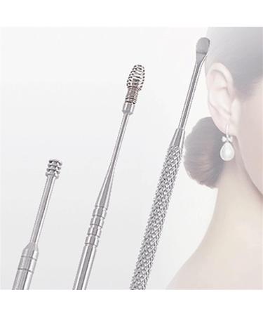 2sets Unisex Stainless Steel Spring Spiral Ear Pick Spoon Wax Removal Cleaner Ear Clean Tool - Buy Online on GoSupps.com