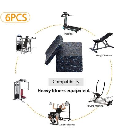 BestXD Treadmill Mat Pads - High Density Rubber Exercise Equipment Mat (6 PCS) - Buy Online on GoSupps.com