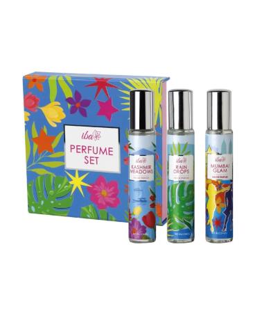 DJ Spray Perfume Set (Rain Drops Kashmir Meadows Mumbai Glam) 15 ml x 3 | Travel Size Bottles Long Lasting of Floral Fruity & Spicy Notes for Women | Halal Certified & Vegan