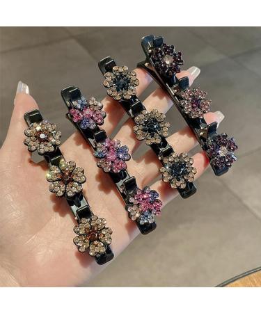 Sparkling Crystal Stone Braided Hair Clips Crystal Braided Hair Clips for Women and Girls (Style 2) - Buy Online on GoSupps.com