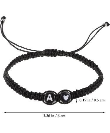 ABOOFAN 3pcs Black and White Heart Bracelet bond bracelets for couples initial bracelet charm bracelets Adjustable braided bracelet mens bangle bracelet couples bracelets Women Bracelet 6X6X0.5CMx5pcs Black Ax5pcs - Buy Online on GoSupps.com