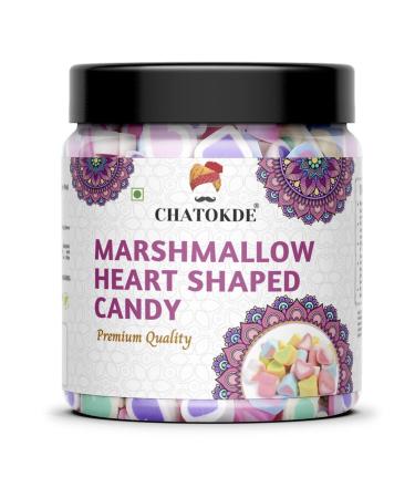 CHATOKDE Heart Shape Marshmallows 100% Vegan - Assorted Fruit Flavours 250 gram_Packing May Vary