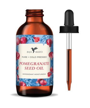 Baja Basics Pomegranate Seed Oil - Pure Cold Pressed Unrefined - Organic Body Oil - Antioxidant Serum for Face Hair Skin and Nails - Natural Moisturizer & Scar Treatment - 1 oz