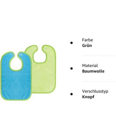 W rner Baby Castle 2 Set - 2x Adjustable Children's Bibs | 100% Cotton Oeko-Tex Standard 100 Highly Absorbent - Blue Green - Buy Online on GoSupps.com