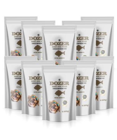 DOZER Adult Dog Food | Complete Food with Different Types of Meat (500 g) | Natural and Nutritious | Wet Dog Food (x 10, Cod)