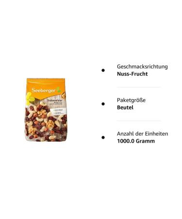 Seeberger Student Food Bundle: Classic Nut-Fruit Mix with Hazelnuts & Unique Chocolate Mixture with Pecans | 1kg + 150g Ideal for International Shipping - Buy Online on GoSupps.com