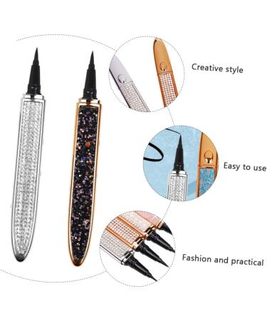 FOYTOKI 4 Pcs Diamond Eyeliner Waterproof Eyeliners Liquid Eye Liner Eyeliner Liquid Pen Silver Black - Buy Online on GoSupps.com