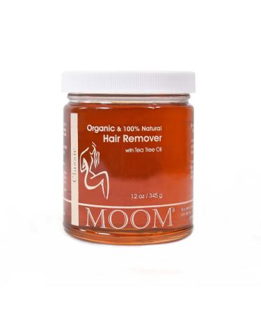 MOOM Organic Hair Remover Waxing Kit Refill with Tea Tree Oil & Lemon juice - Natural Sugar Glaze  Perfect for Bikini Leg Eyebrow & Body 12 oz (1-Pack)