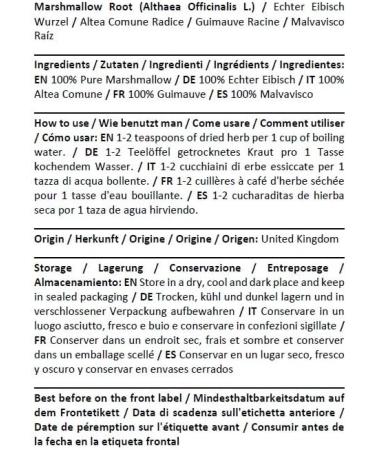  HEALTH EMBASSY Health Embassy Marshmallow Root Herbal Tea | Althaea Officinalis L | Marshmallow Root Tea 100g - Buy Online on GoSupps.com