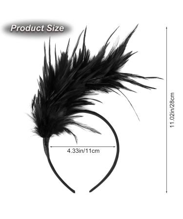 MWoot 20s Black Feather Headband | Vintage Fascinator Hair Accessory for Weddings & Parties - Buy Online on GoSupps.com
