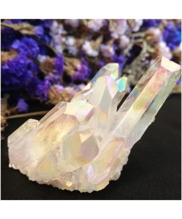 Natural Crystal Rough Natural White Angel Aura Crystal Cluster Electroplating Titanium Coating Quartz Cluster Stone (Color : Aura White Size : 130g) 130g Aura White - Buy Online on GoSupps.com