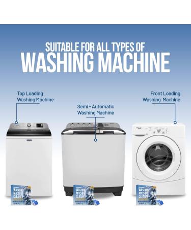 Washing Machine Cleaner Descaler Tablets - Eco-Friendly Deep Cleaning (24 Tablets 1 Year Supply) for HE Front & Top Loaders - Odor & Grime Eliminator - Buy Online on GoSupps.com