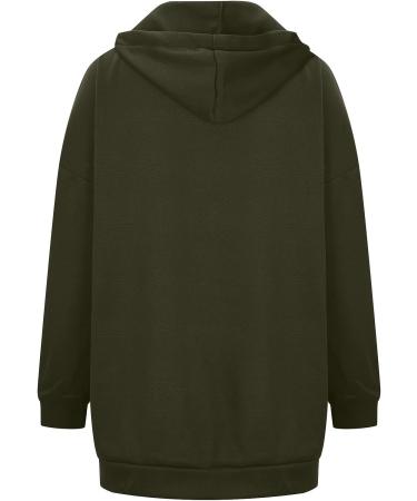 Women's Plus Size Zipper Hoodie Sweatshirt with Pockets - Army Green 5X-Large - Buy Online on GoSupps.com