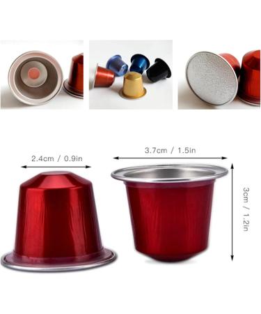 PTILSERY 100 Pieces Empty Coffee Capsule Cups Aluminum-Foil Coffee Capsule with Self Adhesive Seal Stickers Disposable Coffee Pods Coffee Capsule Black - Buy Online on GoSupps.com