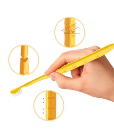Babyease Kids 3 Sided Toddler Toothbrush - Soft Wrap-Around Baby Toothbrush 12 Months+ - Yellow - Buy Online on GoSupps.com
