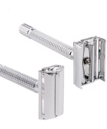 Double Butterfly Razor Plane Wet Razor - Chrome Safety Razor Set with H3 Stand & Leather Case - Buy Online on GoSupps.com
