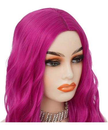 Long Hot Pink Wigs for Women | Curly Wavy Synthetic Costumes | Perfect for Halloween & Parties - Buy Online on GoSupps.com