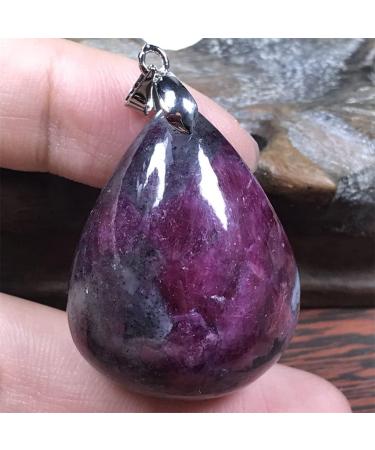 Natural Ruby Zoisite Pendant - Rare Red Green Crystal Stone Jewelry for Men & Women | Luck & Wealth Gift 34x26x12mm - Buy Online on GoSupps.com