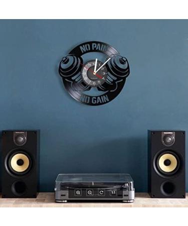 AVJERA No Pain No Gain Vinyl Record - Home Gym Decor & Fitness Center Sign | Exclusive Dumbbells & Silent Quartz Workout Decor - Buy Online on GoSupps.com