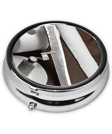 Japan Samurai Sword Mini Round Pill Box | 3 Compartment Travel Organizer | Portable Medicine Case for Home & Office - Buy Online on GoSupps.com