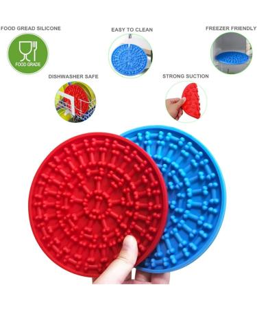 Bangp Dog Lick Mat 2 Pack Dog Slow Feeders for Boredom & Anxiety Reduction Dog Lick Pad with Suction Cups Snuffle Mat for Dogs Dog Puzzle Toys Dog Calming Mat for Bathing Grooming and Nail Trimming Blue&red - Buy Online on GoSupps.com