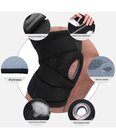 Adjustable Knee Brace for Arthritis, ACL, Meniscus Tear - Open-Patella Stabilizer for Sports Injury Rehabilitation - Black - Buy Online on GoSupps.com