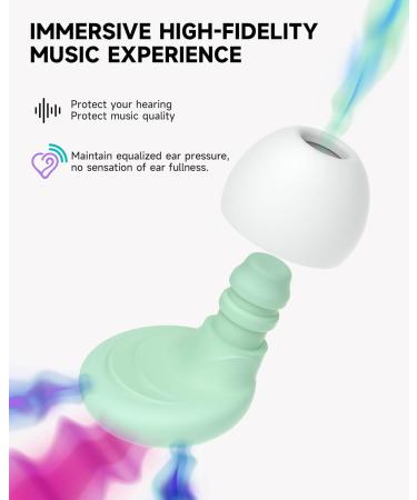 Forever Plus Earplugs | Low-Level Noise Reduction | Clear Speech for Conversations & Social Events | 12 Ear Tips Cat's Eye Stone Green/Gold - Buy Online on GoSupps.com