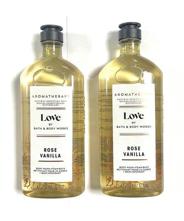 Bath & Body Works 2 Pack Aromatherapy Love , Rose & Vanilla Shower Gel 10 Oz