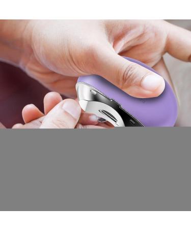 Electric Fingernail Cutter | Electric Automatic Nail Clipper | Rechargeable Cutter and File Nail Clipper LCD Digital Display Clipper with Light & 3 Speeds for Children Kids Adult Purple - Buy Online on GoSupps.com
