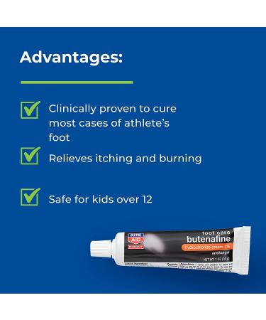 Rite Aid Butenafine Cream 1 oz - Prescription Strength Antifungal Jock Itch & Athlete's Foot Treatment for Men - Buy Online on GoSupps.com