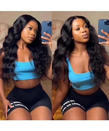 24 Inch Body Wave HD Lace Front Wig | 180 Density Pre Plucked Brazilian Human Hair | Transparent Glueless Lace Front Wig for Black Women - Buy Online on GoSupps.com