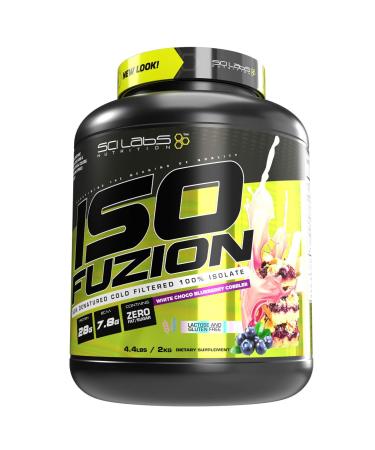 Scilabs Nutrition Iso Fuzion 100% Whey Isolate 28g Non Denatured Protein Powder White Choco Blueberry Cobbler 4.4lb
