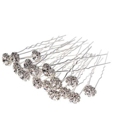 Yantu 20 Pcs Womens Bridal Hair Pins Flower Hair Pins for Wedding Crystal Hair Pins Hair Jewelry