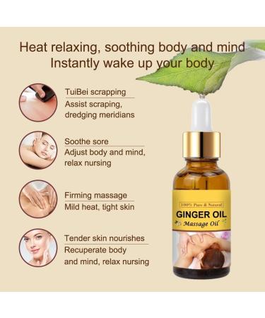 Huile de massage professionnelle au gingembre | R cup ration musculaire d toxification et clat du teint | Qualit spa avec compte-gouttes pour Gua Sha et th rapie (100 ml) - Buy Online on GoSupps.com