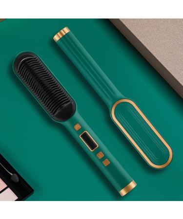 Professional Hair Straightening Comb for Women Constant Temperature Three-Dimensional Heating Comb with 31 Temp Settings PTC Fast Heating & Anti-Scald for Hair Salon&Home (Green)